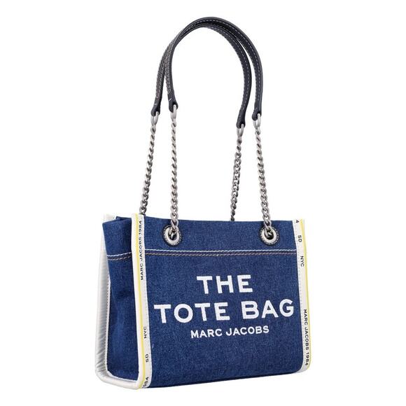 Marc Jacobs The Small Tote Shoulder bag Denim Tote New Sealed - Picture 12 of 14